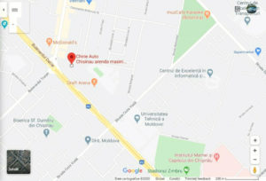 Harta cu locatie a companiei de chirie auto. Аренда автомобилей от Эконом до Бизнес класса
